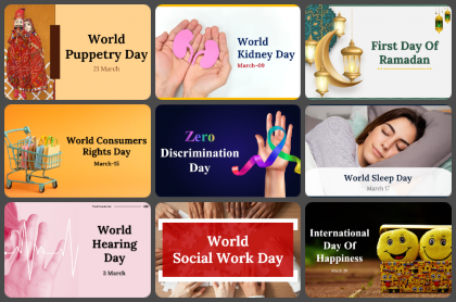March Month Special Days Powerpoint Templates